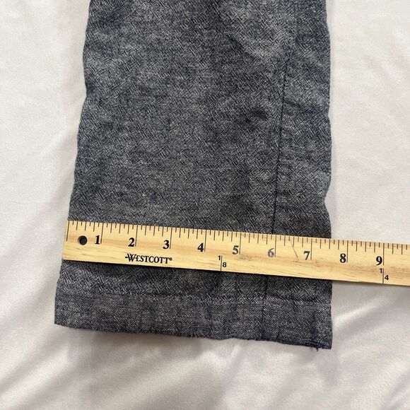 Susina XS Linen Blue Navy Heathered Wide Leg Pull On Drawstring Pants - Picture 4 of 9